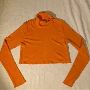 Aritzia Orange cropped turtleneck